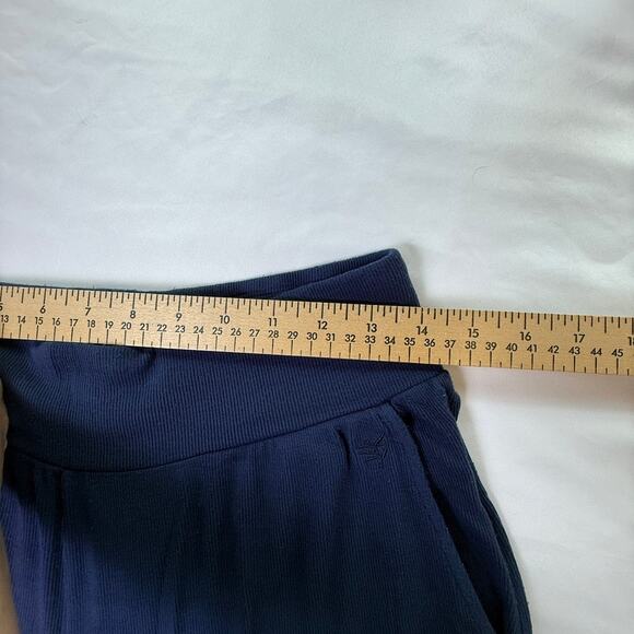 Cozy Earth Bamboo Rib-Knit Wide Leg Rib Lounge Pants Navy Blue Size Large - Picture 4 of 7